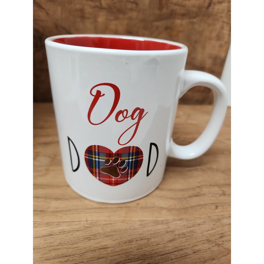 Dog Dad Ceramic‎ Coffee Mug Global Design Connections Red Interior 16 oz
